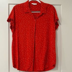 BeachLunchLounge Beach Lunch Lounge Ruffle Short Sleeve Blouse/Top with Stars